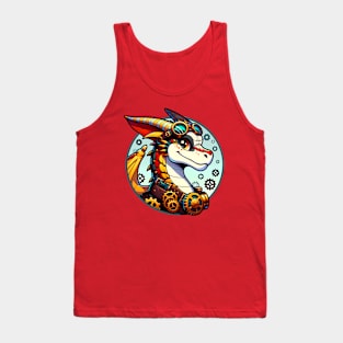 Steampunk Anthro Scalie Dragon Art Tank Top